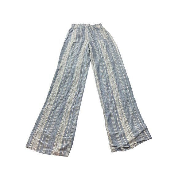 SO brand Blue & White Striped Wide Leg High Rise Linen Pants SIZE S | E1 - Picture 6 of 6